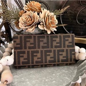 Fendi Zucca Canvas and Leather Wallet